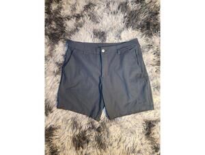 Lululemon ABC Shorts Mens Size 34 Blue Classic-Fit 9" Inseam Flat Front 5 Pocket